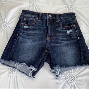 American eagles dark blue jean shorts